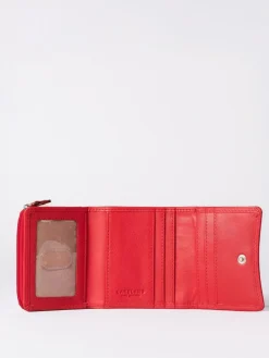Lakeland Leather Bright Red Small Leather Flapover Purse