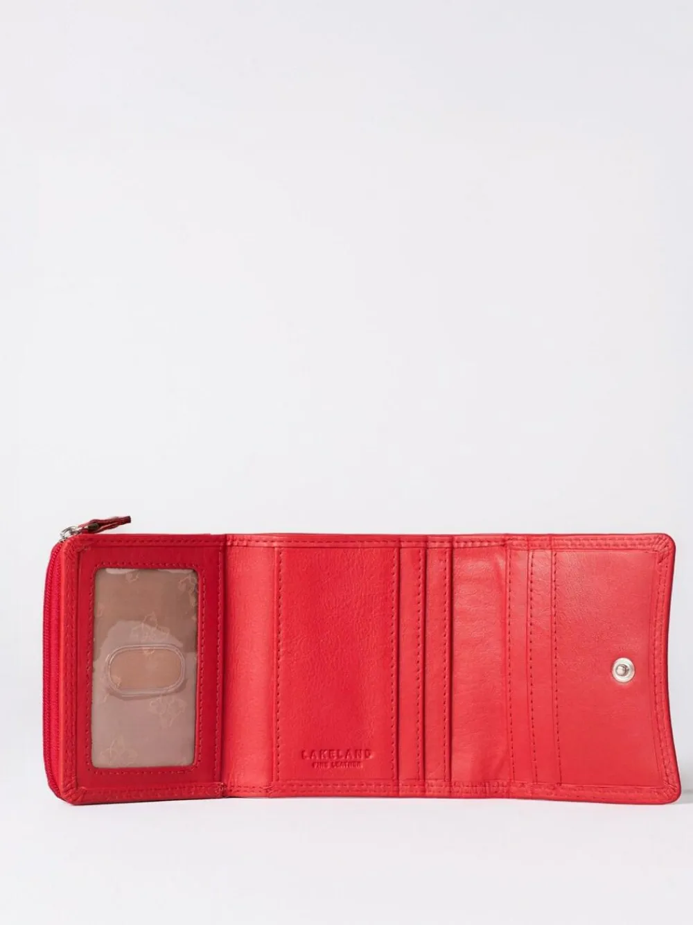 Lakeland Leather Bright Red Small Leather Flapover Purse