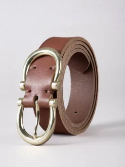Best Lakeland Leather Bowness Dual Buckle Suede Belt Brown