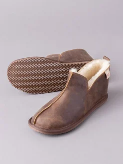 Online Lakeland Leather Mens Slipper Boots Brown