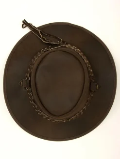 Hot Lakeland Leather Outback III Australian Style Leather Hat Brown