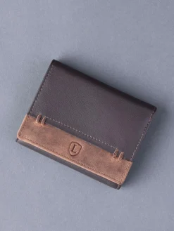 Lakeland Leather Brown Stitch Tri-Fold Wallet^ Wallets