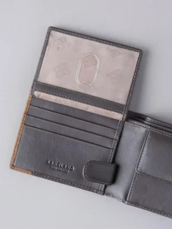 Clearance Lakeland Leather Brown Stitch Leather Bi-Fold Wallet