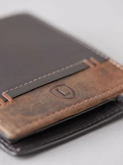 Clearance Lakeland Leather Brown Stitch Leather Bi-Fold Wallet