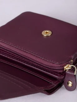 Lakeland Leather Burgundy Small Leather Flapover Purse^Women Purses