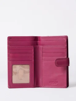 Sale Lakeland Leather Cranberry Medium Tab Purse