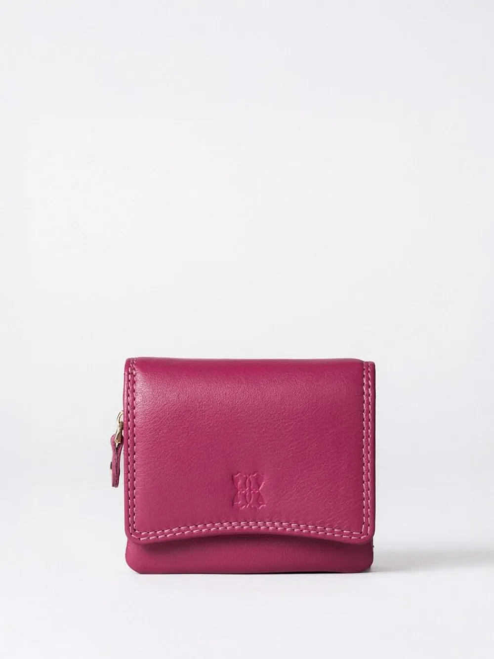 Clearance Lakeland Leather Cranberry Small Leather Flapover Purse