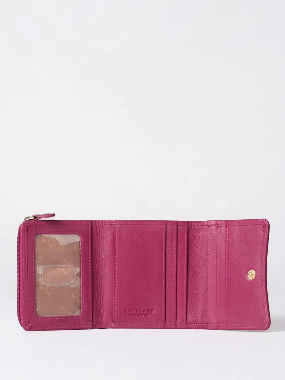 Clearance Lakeland Leather Cranberry Small Leather Flapover Purse