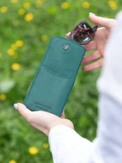 Outlet Lakeland Leather Green Glasses Case