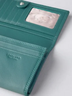 Lakeland Leather Green Haze Large Flapover Purse^Women Purses