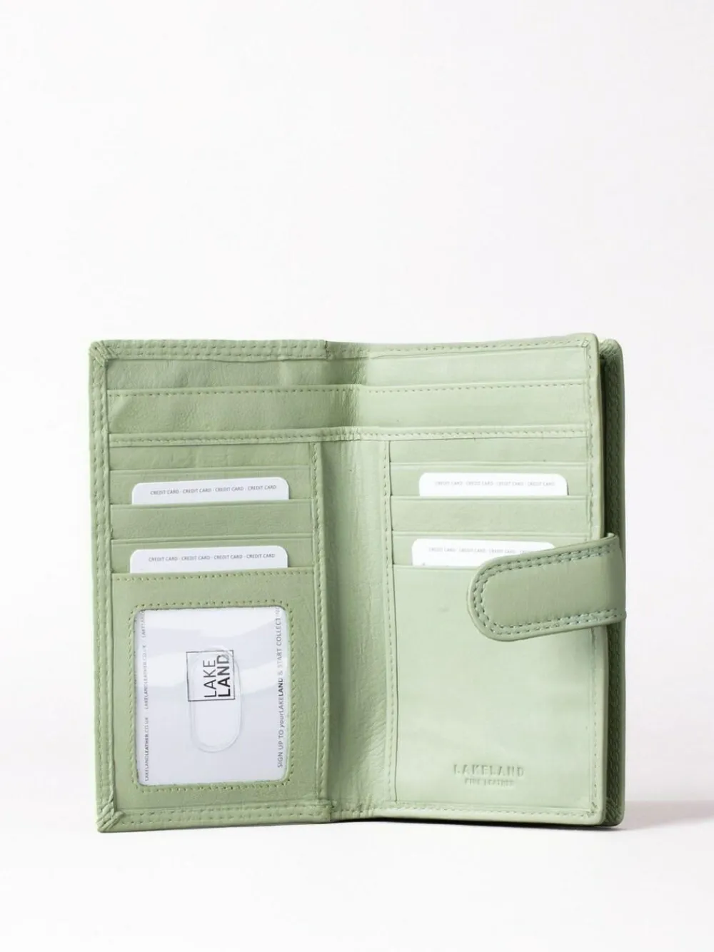 Best Lakeland Leather Green Medium Tab Purse