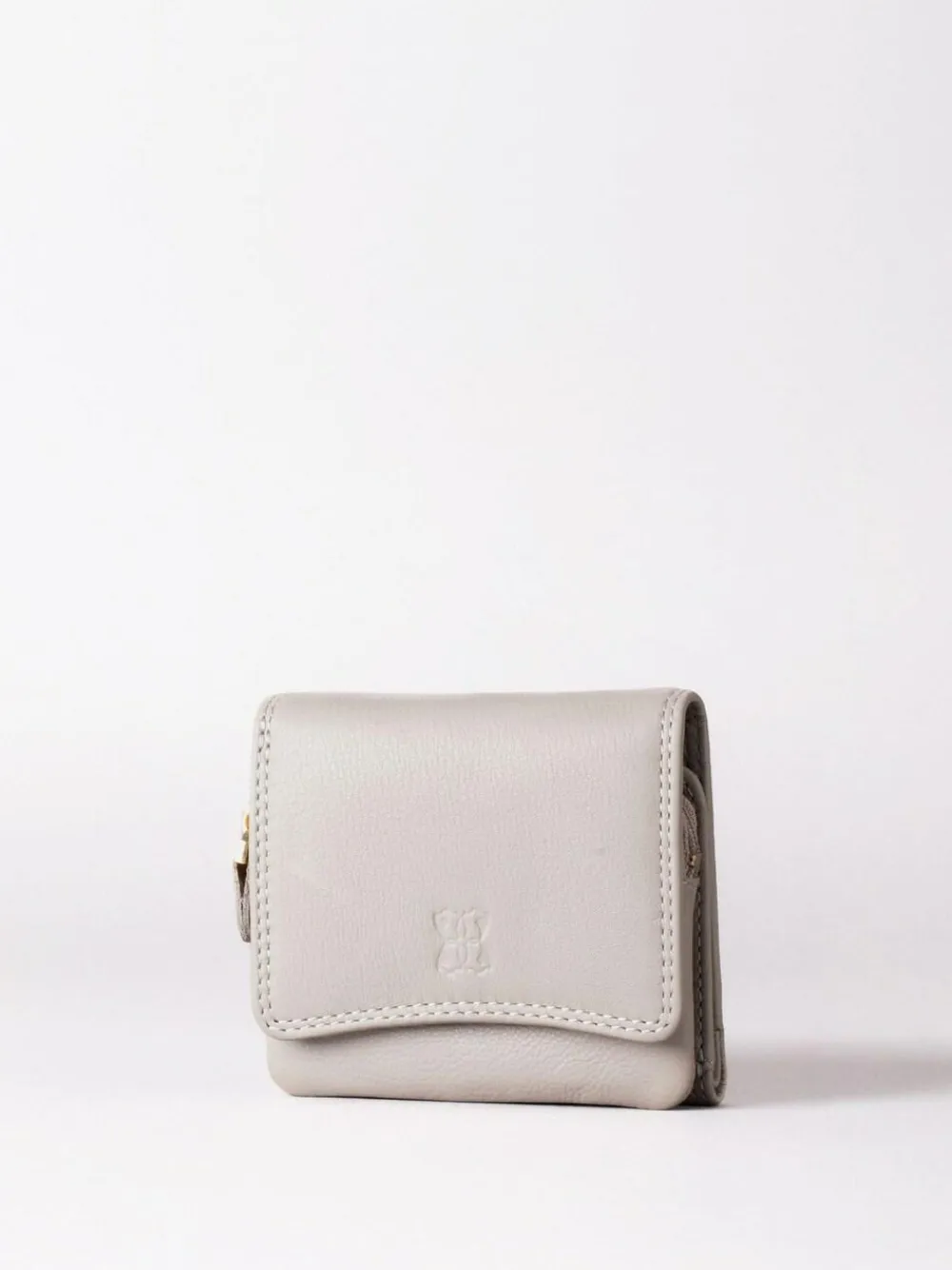 Lakeland Leather Grey Small Leather Flapover Purse^Women Purses