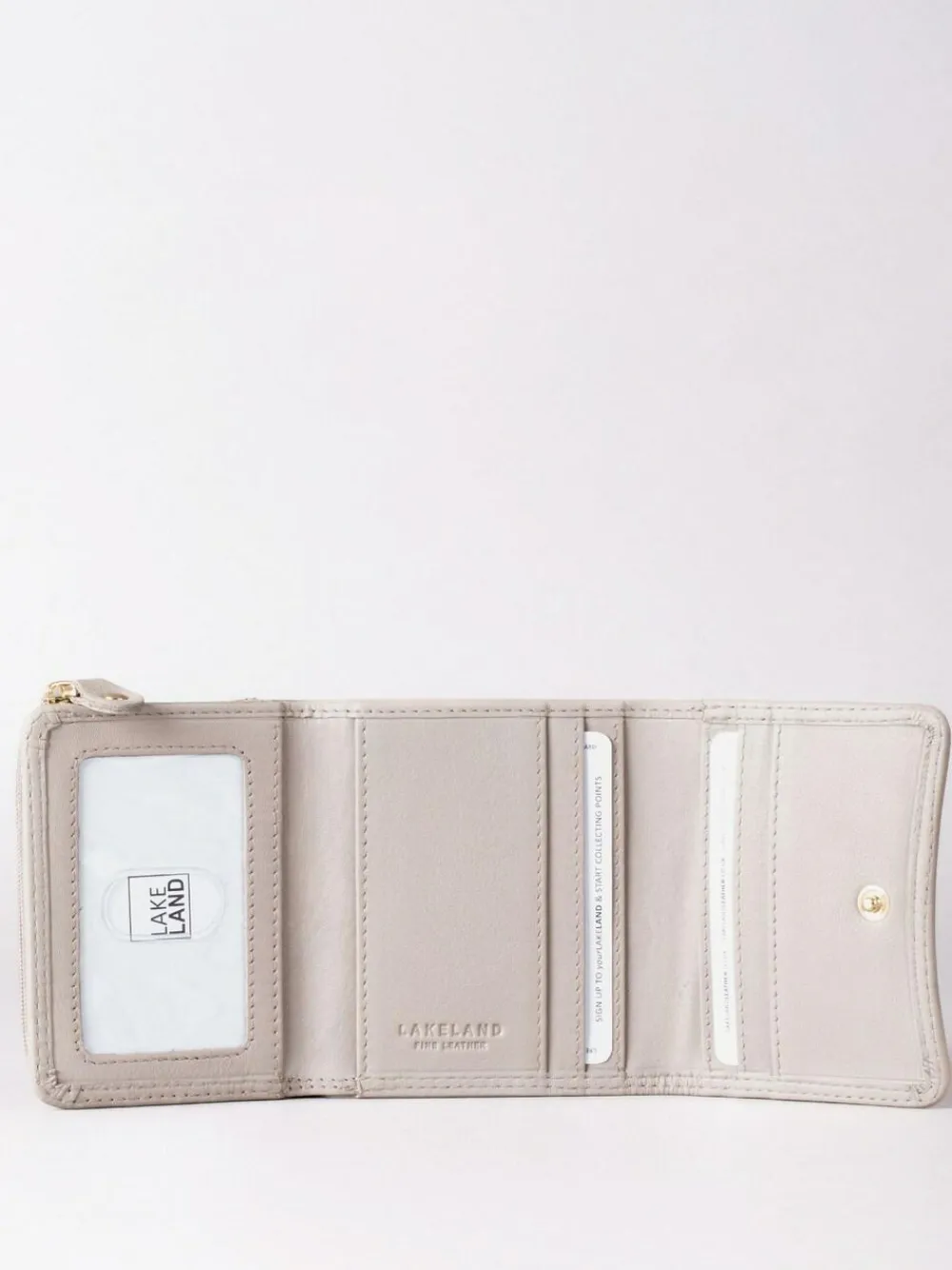 Lakeland Leather Grey Small Leather Flapover Purse^Women Purses