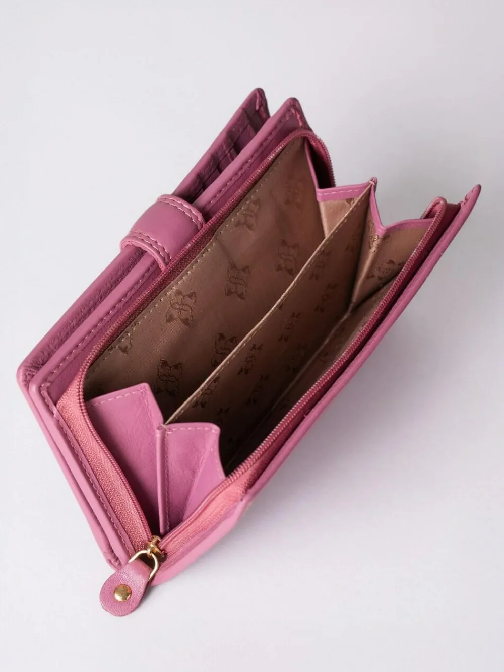 Discount Lakeland Leather Mauve Pink Medium Tab Purse