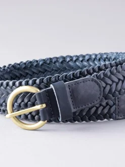 Discount Lakeland Leather Waverton Woven Belt Navy