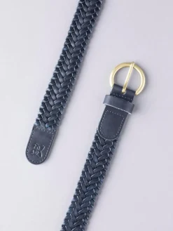 Discount Lakeland Leather Waverton Woven Belt Navy