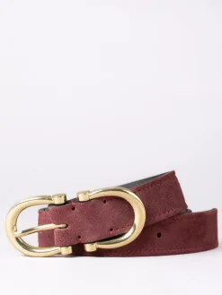Clearance Lakeland Leather Bowness Dual Buckle Suede Belt Red