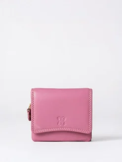 Hot Lakeland Leather Rose Pink Small Leather Flapover Purse