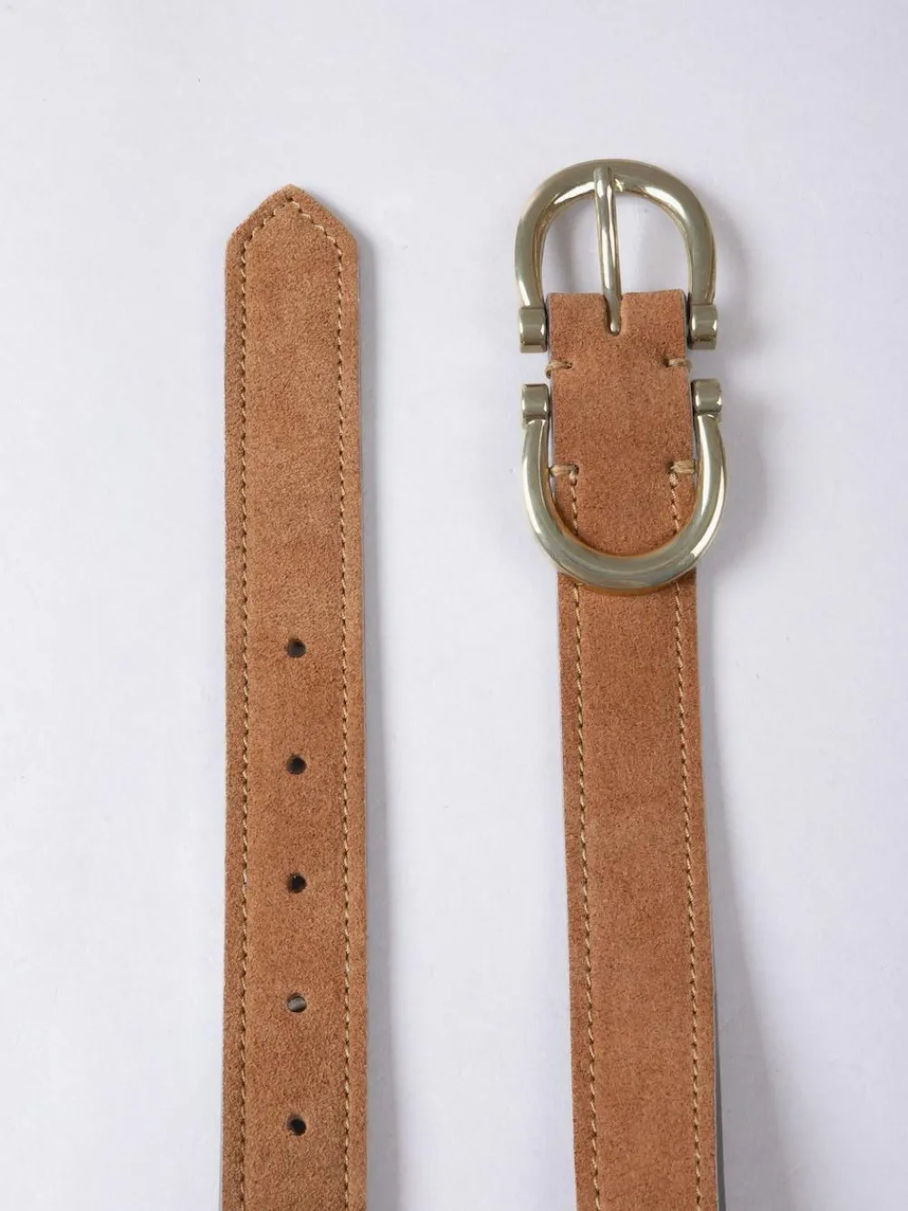 Hot Lakeland Leather Bowness Dual Buckle Suede Belt Tan