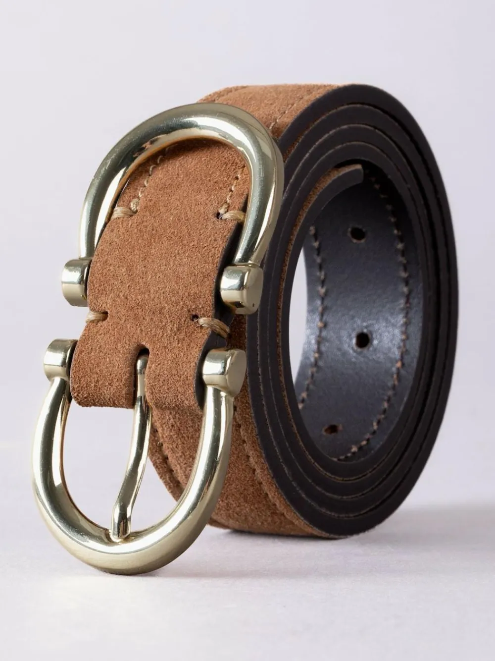 Hot Lakeland Leather Bowness Dual Buckle Suede Belt Tan