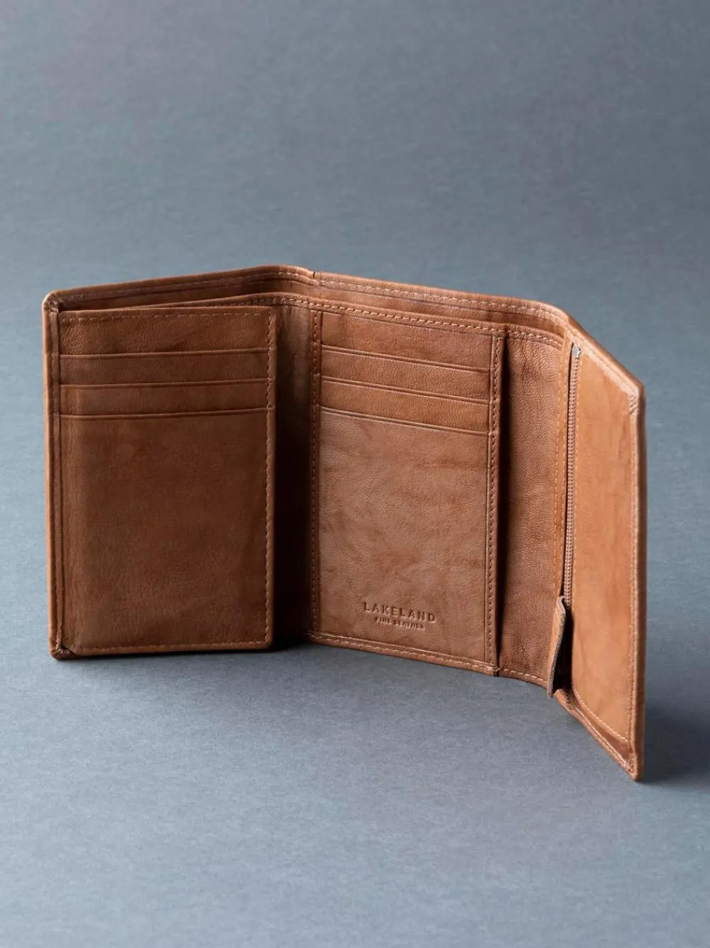 Discount Lakeland Leather Bowston Tri-Fold Wallet Tan Brown