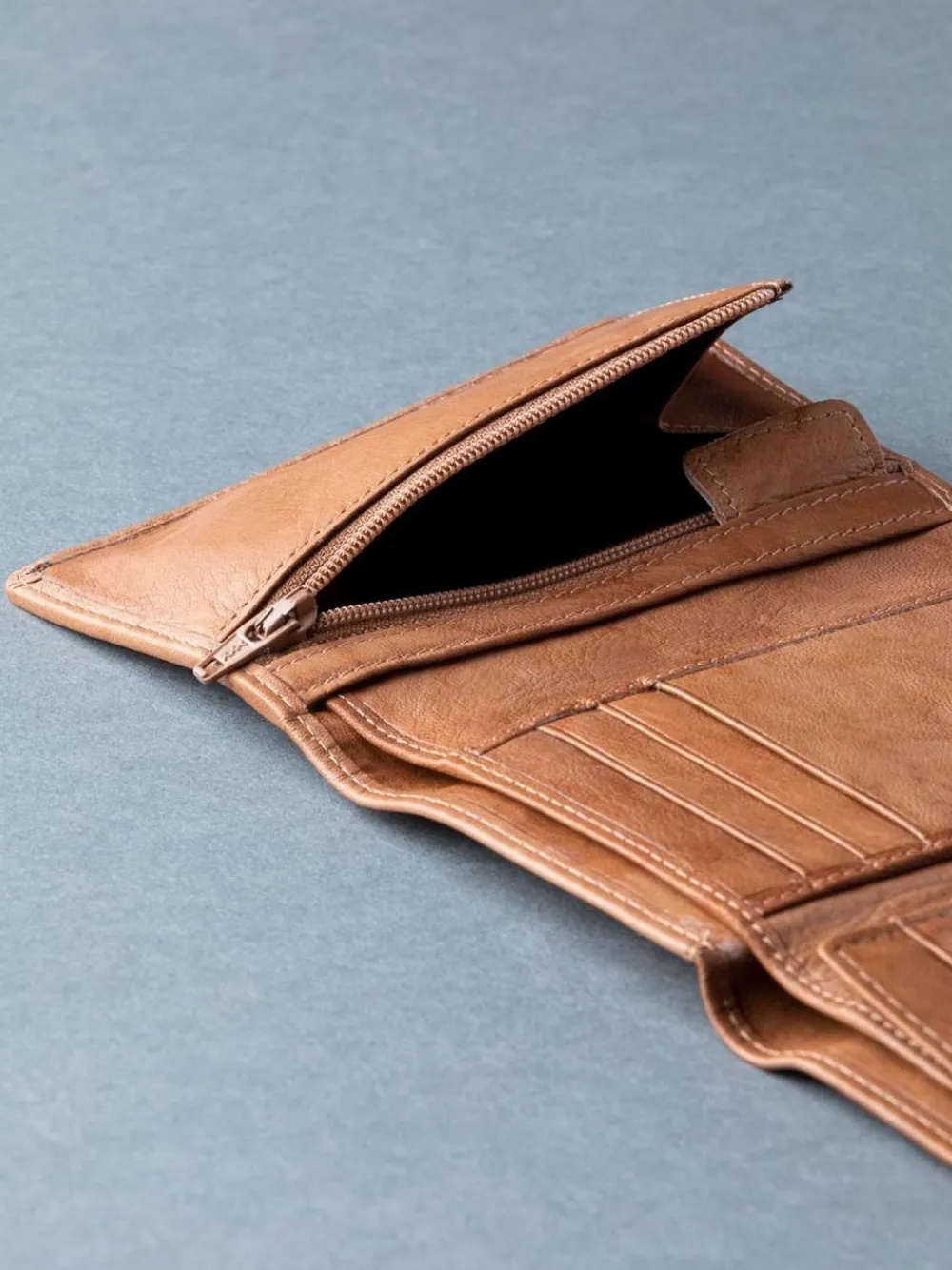 Discount Lakeland Leather Bowston Tri-Fold Wallet Tan Brown