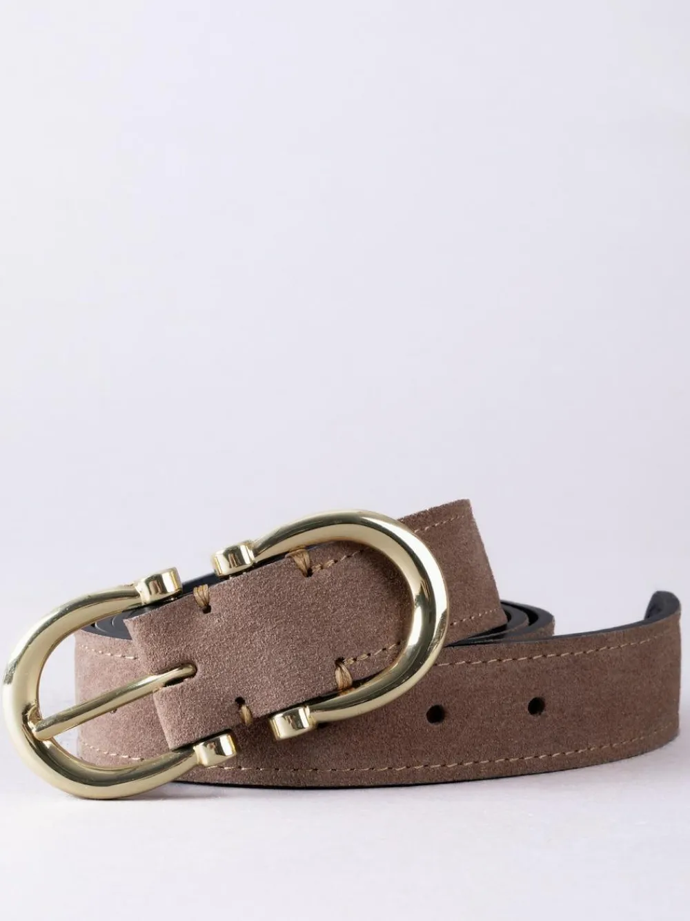 Lakeland Leather Bowness Dual Buckle Suede Belt^Women Belts