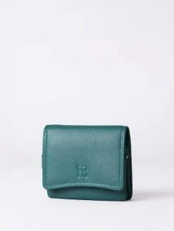 Online Lakeland Leather Teal Green Small Leather Flapover Purse
