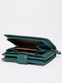 Lakeland Leather Teal Green Small Tab Purse^Women Purses