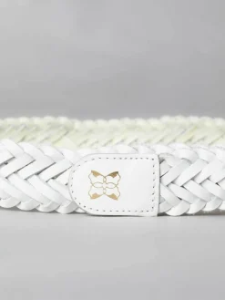 Hot Lakeland Leather Waverton Woven Belt White
