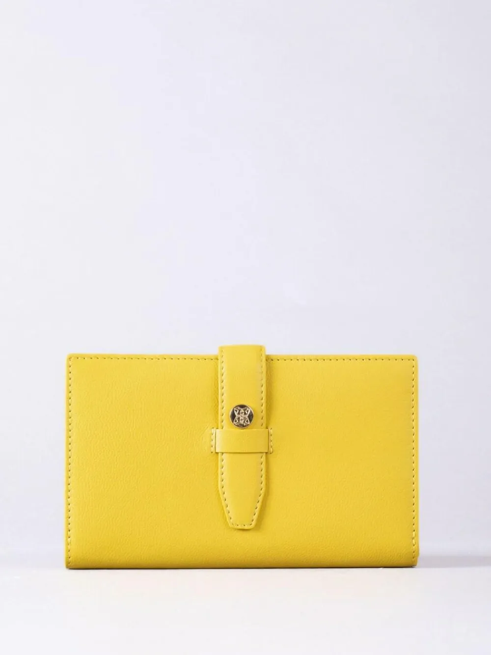 Discount Lakeland Leather Yellow Large Icon Stud Tab Purse