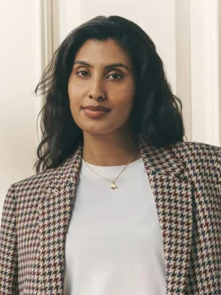 Laura Ashley Heritage Dogtooth Check Blazer with Wool Brown