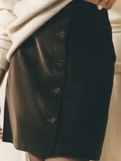 Outlet Laura Ashley Dogtooth Check Mini Skirt with Wool Chocolate Brown