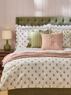 New Laura Ashley Pink Beauchamp Floral 100% Cotton Duvet Cover and Pillowcase Set