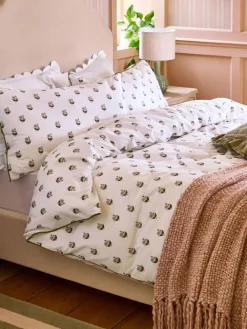 New Laura Ashley Pink Beauchamp Floral 100% Cotton Duvet Cover and Pillowcase Set