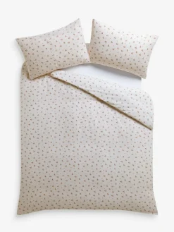 Laura Ashley Red Aylesmore Cotton Gauze Duvet Cover and Pillowcase Set^ Branded Bedlinen