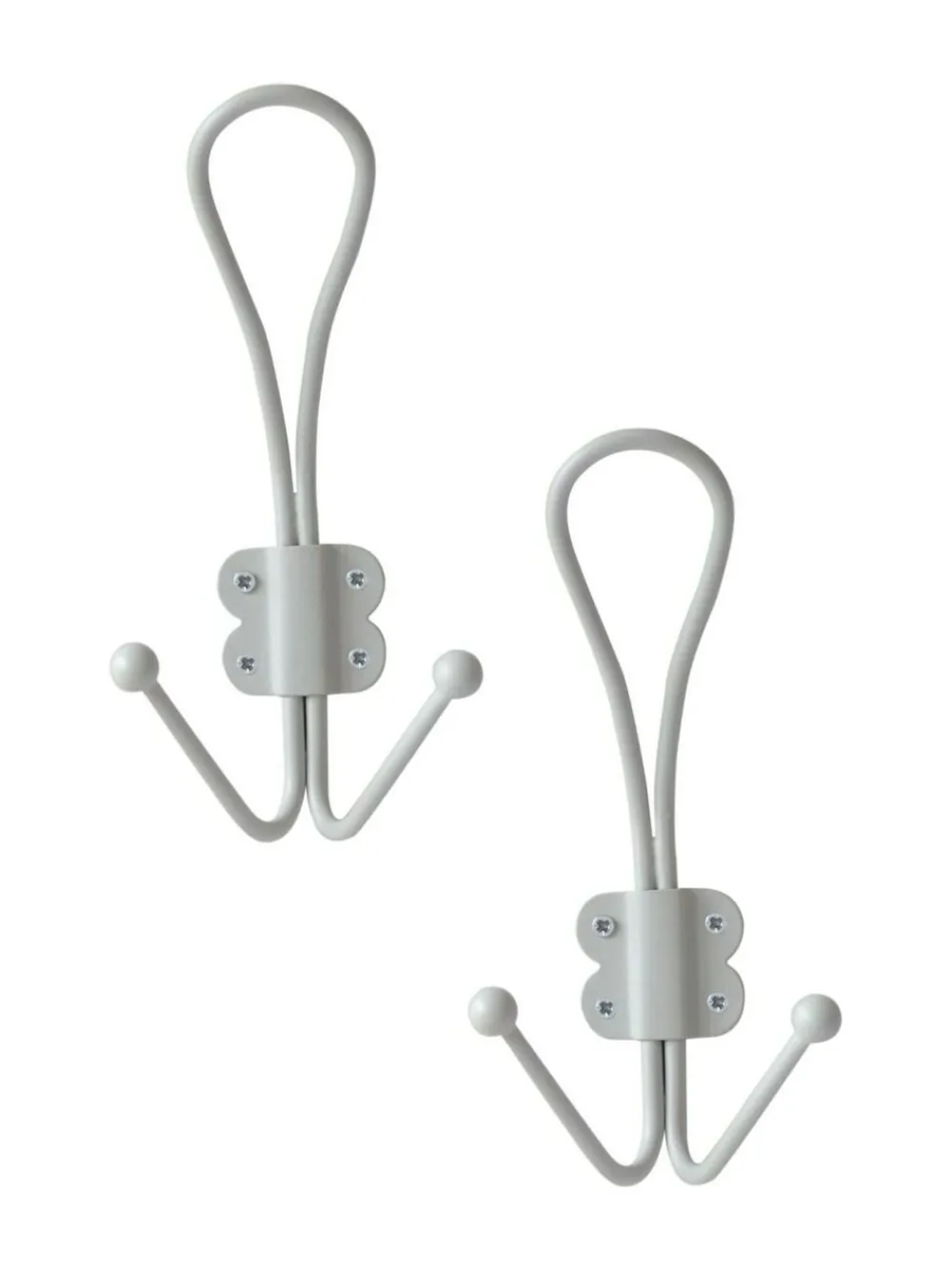 Hot Laura Ashley Set of 2 Metal Double Hooks Soft Silver Grey