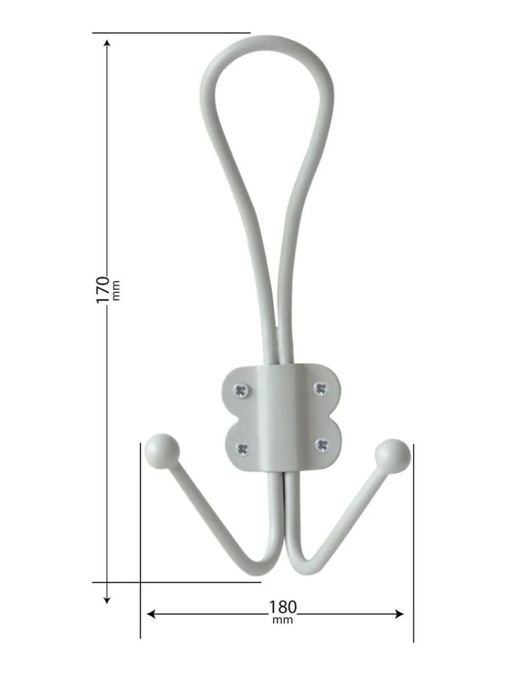 Hot Laura Ashley Set of 2 Metal Double Hooks Soft Silver Grey