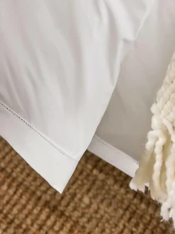 Hot Laura Ashley White Hemstitch 200 Thread Count Duvet Cover and Pillowcase Set