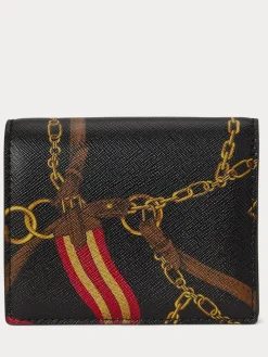 Lauren Ralph Lauren Belting/Blk Belting-Print Leather Compact Wallet^Women Purses