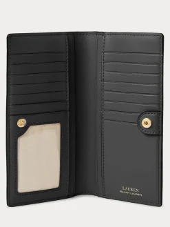 Outlet Lauren Ralph Lauren Crosshatch Leather Slim Wallet Black