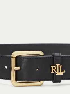 Lauren Ralph Lauren 3.2cm Logo-Keeper Leather Belt^Women Belts