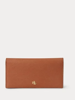 Lauren Ralph Lauren Crosshatch Leather Slim Wallet^Women Purses