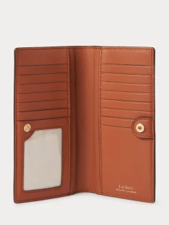 Lauren Ralph Lauren Crosshatch Leather Slim Wallet^Women Purses
