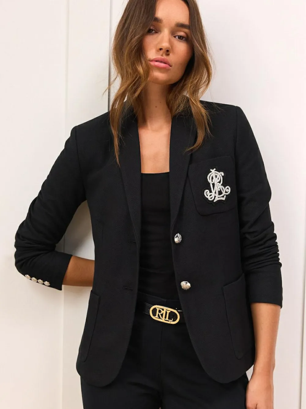 Lauren Ralph Lauren Polo Black Anfisa Bullion Jacquard Blazer