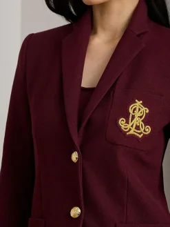 Lauren Ralph Lauren Anfisa Crest Logo Blazer Jacket Red