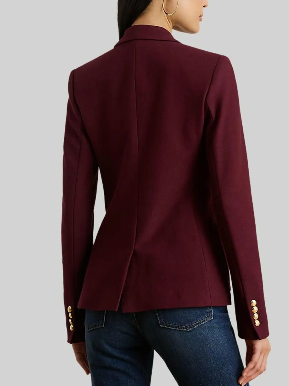 Lauren Ralph Lauren Anfisa Crest Logo Blazer Jacket Red