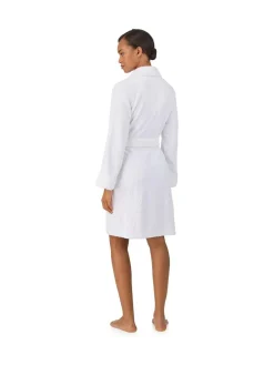 Online Lauren Ralph Lauren White Chenille So Soft L/S Shawl Collar Short Robe