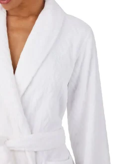 Online Lauren Ralph Lauren White Chenille So Soft L/S Shawl Collar Short Robe