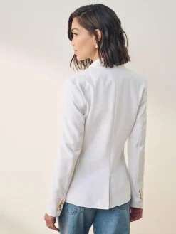 Lauren Ralph Lauren White Anfisa Bullion Jacquard Blazer^Women Blazers|Suits & Tailoring